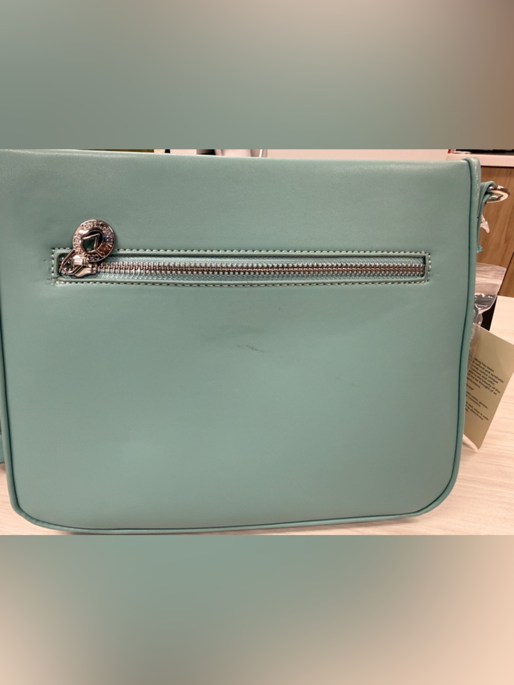 Valentino Orlandi Mint Green Embossed Logo Shoulder Bag - Picture 10 of 10